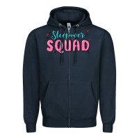 Navy sleepover squad Zipper Hoodie - MaliasSmallBusiness