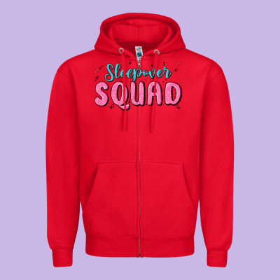 Sleepover Squad Zipper Hoodie Designed By Maliassmallbusiness
