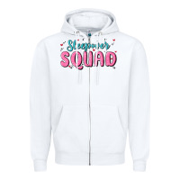 White sleepover squad Zipper Hoodie - MaliasSmallBusiness