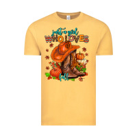 Vintage Mustard jusr a girl who loves fall  cowgirl Vintage Tee - AdoDesignShop