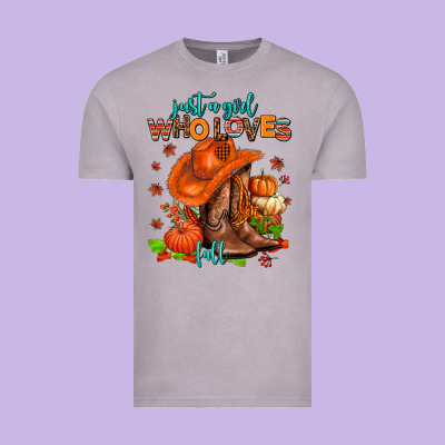 Jusr A Girl Who Loves Fall  Cowgirl Vintage Tee Designed By Adodesignshop