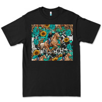 Black cowgirl sunflower turquoise Premium Tee - RanaPortraitStore