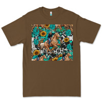 Cacao cowgirl sunflower turquoise Premium Tee - RanaPortraitStore