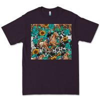 Plum cowgirl sunflower turquoise Premium Tee - RanaPortraitStore