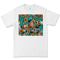 White cowgirl sunflower turquoise Premium Tee - RanaPortraitStore