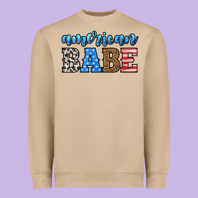 American Babe Heavyweight Sweatshirt Designed By Hra Design Shop