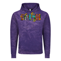 Cloud Purple faith with cross and sunflower Vintage Hoodie - HRA Design Shop