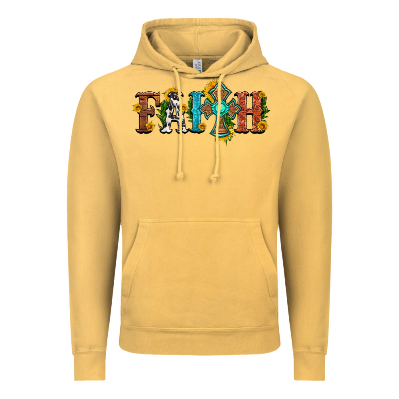 Faith With Cross And Sunflower Vintage Hoodie by HRA Design Shop | Teevron