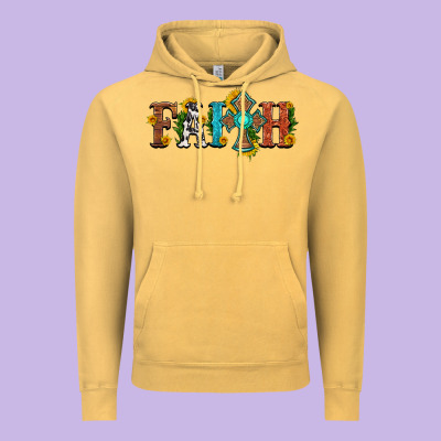 Faith With Cross And Sunflower Vintage Hoodie Designed By Hra Design Shop