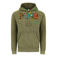 Vintage Olive faith with cross and sunflower Vintage Hoodie - HRA Design Shop