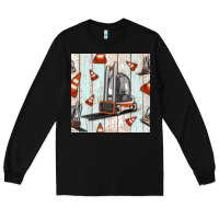 Black forklift seamless pattern Long Sleeve Tee - BundleAndBundleShop