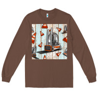Chestnut forklift seamless pattern Long Sleeve Tee - BundleAndBundleShop