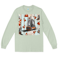 Matcha forklift seamless pattern Long Sleeve Tee - BundleAndBundleShop