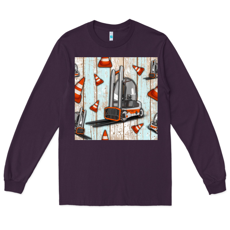 Forklift Seamless Pattern Long Sleeve Tee by BundleAndBundleShop | Teevron