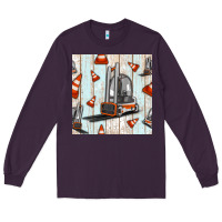 Plum forklift seamless pattern Long Sleeve Tee - BundleAndBundleShop