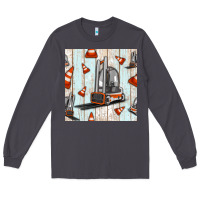 Smoke forklift seamless pattern Long Sleeve Tee - BundleAndBundleShop