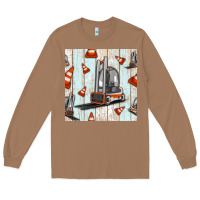 Toasted Coconut forklift seamless pattern Long Sleeve Tee - BundleAndBundleShop