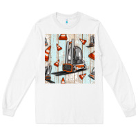 White forklift seamless pattern Long Sleeve Tee - BundleAndBundleShop