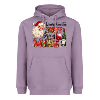 Lavender dear santa just bring wine Heavyweight Hoodie - MaliasSmallBusiness
