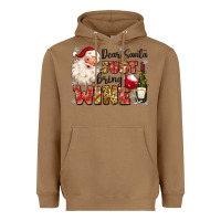 Toasted Coconut dear santa just bring wine Heavyweight Hoodie - MaliasSmallBusiness