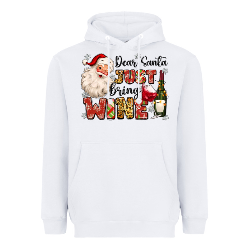 Dear Santa Just Bring Wine Heavyweight Hoodie by MaliasSmallBusiness | Teevron