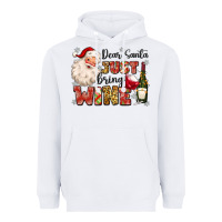 White dear santa just bring wine Heavyweight Hoodie - MaliasSmallBusiness