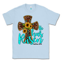Dusty Blue he has risen Classic Tee - JahusDesignShop