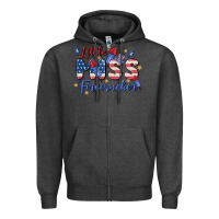 Charcoal Heather little miss firecracker Zipper Hoodie - MaliasSmallBusiness