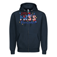 Navy little miss firecracker Zipper Hoodie - MaliasSmallBusiness