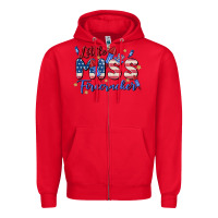 Red little miss firecracker Zipper Hoodie - MaliasSmallBusiness