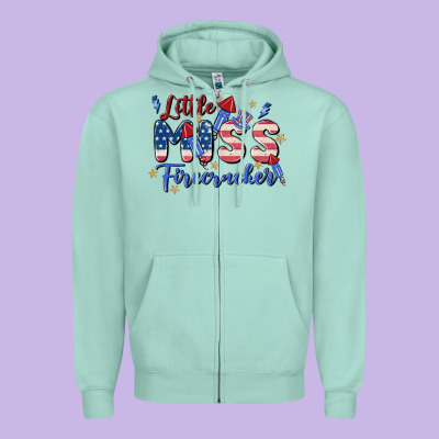 Little Miss Firecracker Zipper Hoodie Designed By Maliassmallbusiness