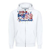 White little miss firecracker Zipper Hoodie - MaliasSmallBusiness