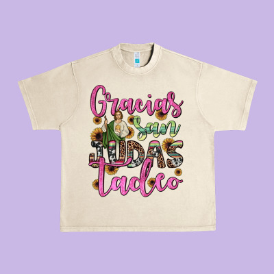 Gracias San Judas Tadeo Urban Heavy Tee Designed By Jahusdesignshop