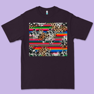 Cowhide Leopard Serape Premium Tee Designed By Ranaportraitstore