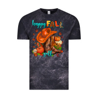 Cloud Black happy fall y'all  cowgirl Vintage Tee - AdoDesignShop