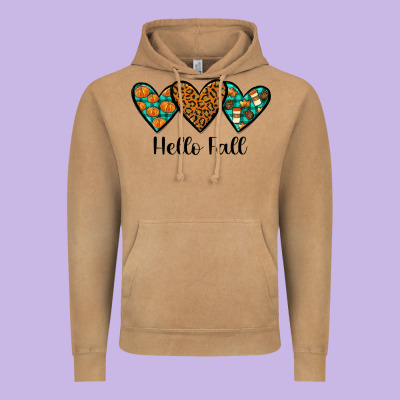 Hello Fall Vintage Hoodie Designed By Jahusdesignshop