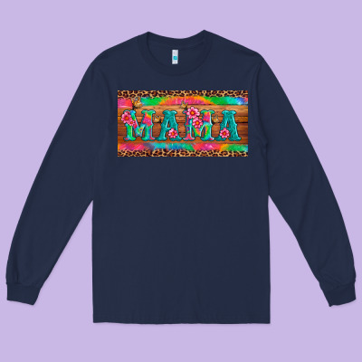 Mama Tie Dye License Plate Template Long Sleeve Tee Designed By Artiststas