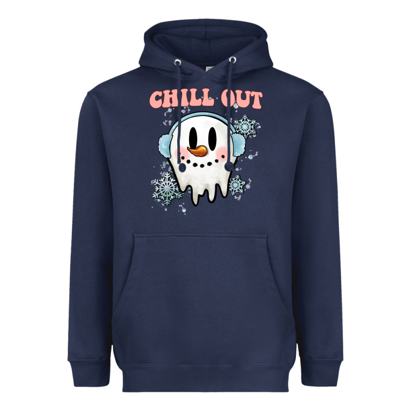 Chill Out Christmas Snowman Heavyweight Hoodie by MaliasSmallBusiness | Teevron