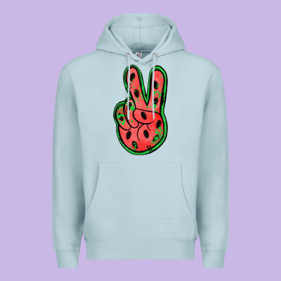 Watermelon Peace Sign Premium Hoodie Designed By Jasminsmagicworld