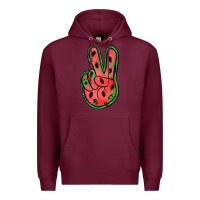 Burgundy watermelon peace sign Premium Hoodie - Jasminsmagicworld