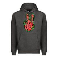 Charcoal Heather watermelon peace sign Premium Hoodie - Jasminsmagicworld
