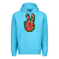 Ocean Blue watermelon peace sign Premium Hoodie - Jasminsmagicworld
