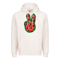 Pale Pink watermelon peace sign Premium Hoodie - Jasminsmagicworld