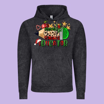 Christmas Educator Pencil Vintage Hoodie Designed By Fadigitalartstudio