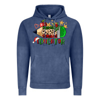 Vintage Denim christmas educator pencil Vintage Hoodie - FaDigitalArtStudio