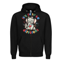 Black it's ok to be different Zipper Hoodie - MaliasSmallBusiness