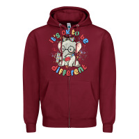 Burgundy it's ok to be different Zipper Hoodie - MaliasSmallBusiness