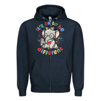 Navy it's ok to be different Zipper Hoodie - MaliasSmallBusiness