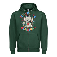 Sports Green it's ok to be different Zipper Hoodie - MaliasSmallBusiness