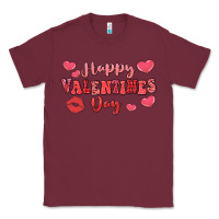 Burgundy happy valentine's day Classic Tee - LillyAllenDesigns